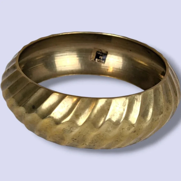 (2/$20) Brass Closed Bangle Bracelet - Picture 4 of 6